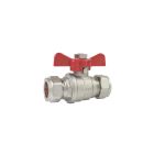 Beta Lever Ballvalves Compression, Red Butterfly Handle