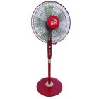 Curved Air 16" Electric Oscillating Pedestal Fan - Red/Chrome