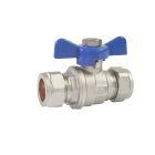 Beta Lever Ballvalves Compression, Blue Butterfly Handle