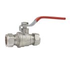 Beta Lever Ballvalves Compression, Red Handle