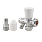 Beta Radiator Valves, Angle with Drain Off 3/4" Union