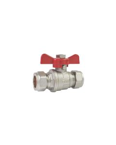 Beta Lever Ballvalves Compression, Red Butterfly Handle