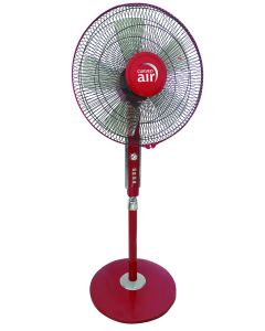 Curved Air 16" Electric Oscillating Pedestal Fan - Red/Chrome