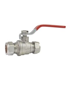 Beta Lever Ballvalves Compression, Red Handle