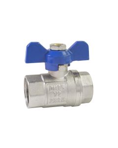 Beta Lever Ballvalves Female x Female, Blue Butterfly Handle