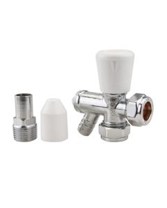 Beta Radiator Valves, Angle with Drain Off 3/4" Union